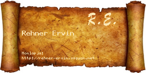 Rehner Ervin névjegykártya